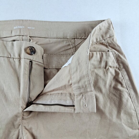 Old Navy Mid Rise Bootcut Khaki Pants Women's Size 14 Petite Rolled Oats Chino - Picture 6 of 8